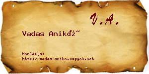 Vadas Anikó névjegykártya